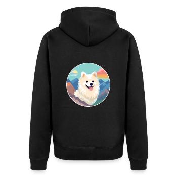 Spitz indien chien race Cartoon Kawaii aquarelle - Veste à capuche bio Premium Unisexe - noir - Dos - Nico (187cm)