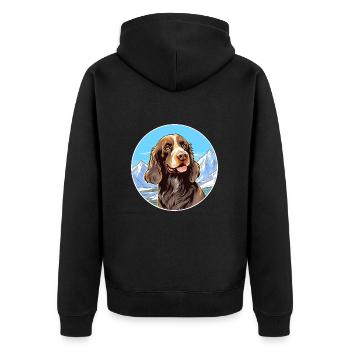 Allemand à poil long Pointer chien race Cartoon Kawaii - Veste à capuche bio Premium Unisexe - noir - Dos - Nico (187cm)