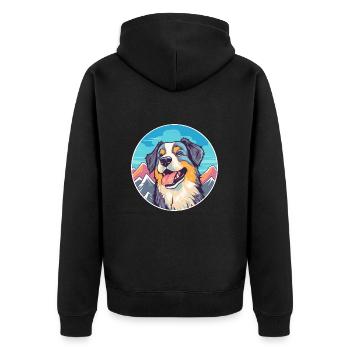 Kintamani chien race dessin animé Kawaii aquarelle - Veste à capuche bio Premium Unisexe - noir - Dos - Nico (187cm)