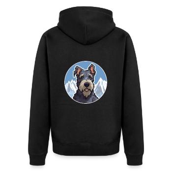 Kerry Blue Terrier Hunderasse Karikatur Kawaii Wasserc - Unisex Premium Bio Zip Hoodie - Schwarz - Hinten - Nico (187cm)