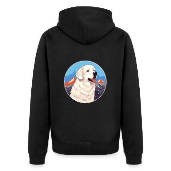 Kuvasz Hongrois Chien Race Cartoon Kawaii Watercol - Veste à capuche bio Premium Unisexe - noir - Dos - Nico (187cm)