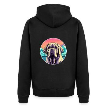 Mastiff napolitain race de chien dessin animé kawaii waterc - Veste à capuche bio Premium Unisexe - noir - Dos - Nico (187cm)