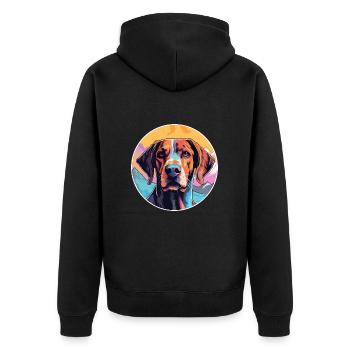 Nouvelle-Zélande chien race dessin animé Kawaii aquarelle - Veste à capuche bio Premium Unisexe - noir - Dos - Nico (187cm)