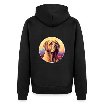 Mallorca Mastiff Dog Breed Cartoon Kawaii Watercol - Unisex Premium Organic Zip Hoodie - black - Back - Nico (187cm)
