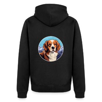 Nederlandse Kooikerhondje Dog Breed Cartoon Kawaii - Veste à capuche bio Premium Unisexe - noir - Dos - Nico (187cm)
