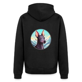 Chien nu péruvien race Cartoon Kawaii Waterco - Veste à capuche bio Premium Unisexe - noir - Dos - Nico (187cm)