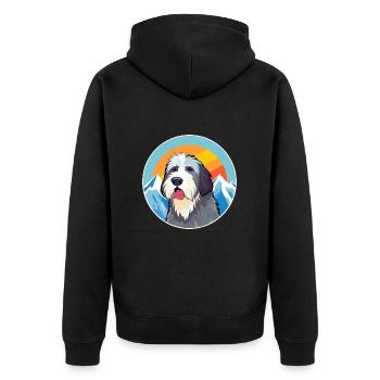 Chien de berger picard race de chien dessin animé Kawaii Watercol - Veste à capuche bio Premium Unisexe - noir - Dos - Nico (187cm)