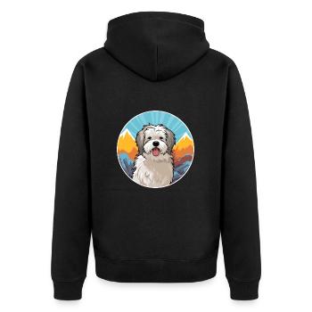 Chien de berger des Pyrénées race de chien dessin animé Kawaii Waterco - Veste à capuche bio Premium Unisexe - noir - Dos - Nico (187cm)