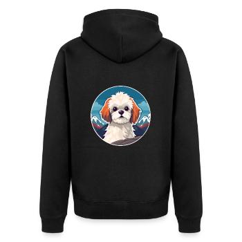 Russe jouet chien race dessin animé Kawaii aquarelle - Veste à capuche bio Premium Unisexe - noir - Dos - Nico (187cm)