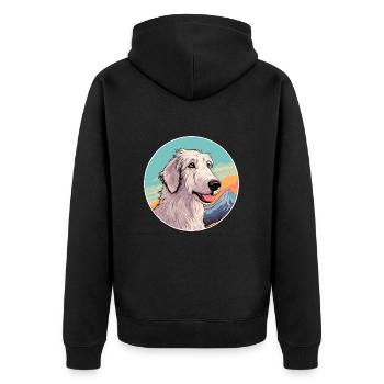 Chien de chasse russe race de chien dessin animé Kawaii Waterco - Veste à capuche bio Premium Unisexe - noir - Dos - Nico (187cm)