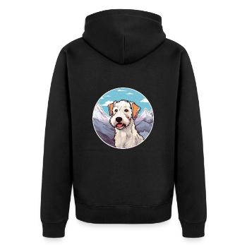 Sealyham Terrier Dog Breed Cartoon Kawaii Watercol - Unisex Premium Organic Zip Hoodie - black - Back - Nico (187cm)
