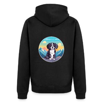 Strellufstover race de chien dessin animé Kawaii aquarelle - Veste à capuche bio Premium Unisexe - noir - Dos - Nico (187cm)