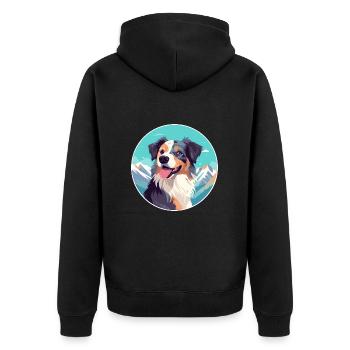 Slovensky Cuvac race de chien dessin animé kawaii watercolo - Veste à capuche bio Premium Unisexe - noir - Dos - Nico (187cm)