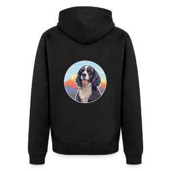 Spaniel Dog Breed Cartoon Kawaii Watercolor - Unisex Premium Organic Zip Hoodie - black - Back - Nico (187cm)