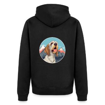 Spinone Italiano Dog Breed Cartoon Kawaii Watercol - Unisex Premium Organic Zip Hoodie - black - Back - Nico (187cm)