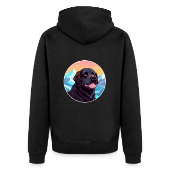 Seskar phoque chien race dessin animé Kawaii aquarelle - Veste à capuche bio Premium Unisexe - noir - Dos - Nico (187cm)