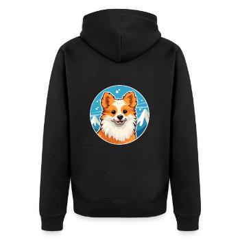 Jouet allemand Spitz chien race Cartoon Kawaii Watercol - Veste à capuche bio Premium Unisexe - noir - Dos - Nico (187cm)