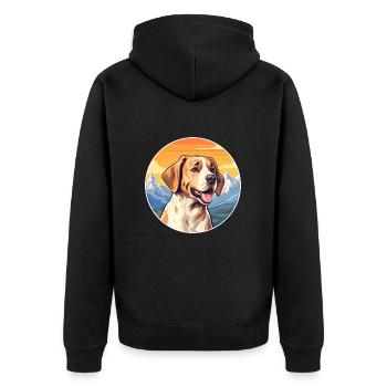 Tosa Hunderasse Karikatur Kawaii Aquarell - Unisex Premium Bio Zip Hoodie - Schwarz - Hinten - Nico (187cm)
