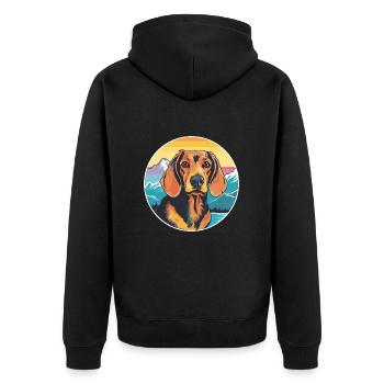 Westfälische Dachsbracke Hunderasse Karikatur Kawaii W - Unisex Premium Bio Zip Hoodie - Schwarz - Hinten - Nico (187cm)