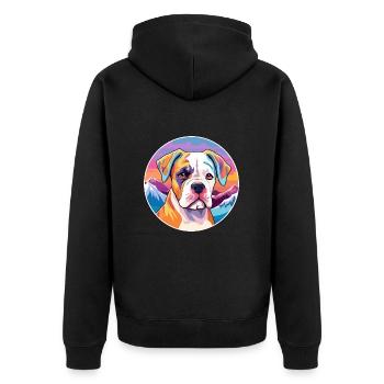 Bouledogue américain chiot chien race dessin animé Kawaii Wa - Veste à capuche bio Premium Unisexe - noir - Dos - Nico (187cm)