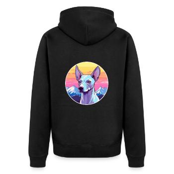 American Hairless Terrier chien race Cartoon Kawaii - Veste à capuche bio Premium Unisexe - noir - Dos - Nico (187cm)