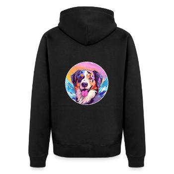 Alano Español chien race dessin animé Kawaii aquarelle - Veste à capuche bio Premium Unisexe - noir - Dos - Nico (187cm)