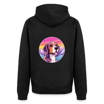 Chien de chasse andalou race de chien dessin animé Kawaii Watercol - Veste à capuche bio Premium Unisexe - noir - Dos - Nico (187cm)