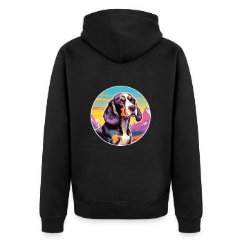 Ariege Pointer Hund Rasse Cartoon Kawaii Aquarell - Unisex Premium Bio Zip Hoodie - Schwarz - Hinten - Nico (187cm)