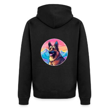Berger Belge Malinois Chien Race Cartoon Kawaii - Veste à capuche bio Premium Unisexe - noir - Dos - Nico (187cm)