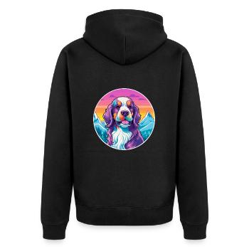 Billy Dog Breed Cartoon Kawaii aquarelle - Veste à capuche bio Premium Unisexe - noir - Dos - Nico (187cm)