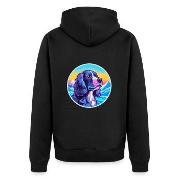 Épagneul Picard bleu race chien dessin animé Kawaii Wate - Veste à capuche bio Premium Unisexe - noir - Dos - Nico (187cm)