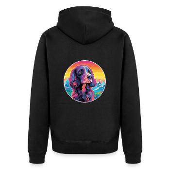 Boykin Épagneul chien race dessin animé Kawaii aquarelle - Veste à capuche bio Premium Unisexe - noir - Dos - Nico (187cm)