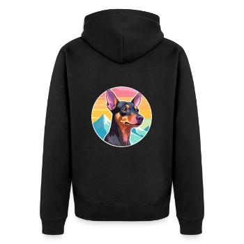 Austrian Pinscher Dog Breed Cartoon Kawaii Waterco - Unisex Premium Organic Zip Hoodie - black - Back - Nico (187cm)