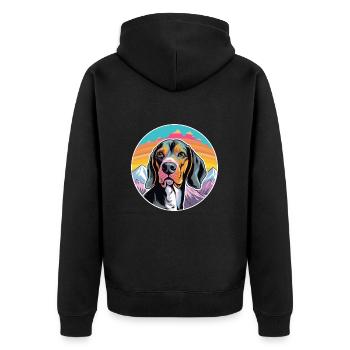 Noir et feu Virginie Foxhound chien race dessin animé - Veste à capuche bio Premium Unisexe - noir - Dos - Nico (187cm)