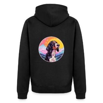 Bluetick Coonhound chien race dessin animé kawaii waterc - Veste à capuche bio Premium Unisexe - noir - Dos - Nico (187cm)