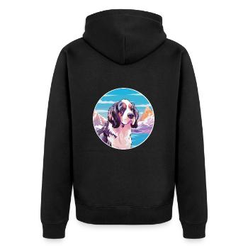 Braque Francais Race de chien Cartoon Kawaii Watercolo - Veste à capuche bio Premium Unisexe - noir - Dos - Nico (187cm)