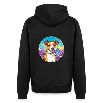 Terrier brésilien race de chien dessin animé kawaii Waterco - Veste à capuche bio Premium Unisexe - noir - Dos - Nico (187cm)