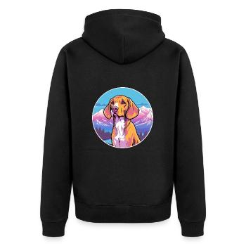 Burgos Pointer chien race dessin animé Kawaii aquarelle - Veste à capuche bio Premium Unisexe - noir - Dos - Nico (187cm)