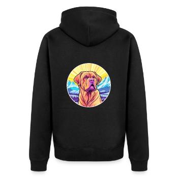 Bordeauxdogge Hunderasse Cartoon Kawaii Waterco - Unisex Premium Bio Zip Hoodie - Schwarz - Hinten - Nico (187cm)