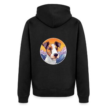 Foxterrier Glatte Hunderasse Cartoon Kawaii Waterc - Unisex Premium Bio Zip Hoodie - Schwarz - Hinten - Nico (187cm)