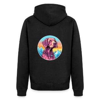 Chien allemand à poil court race dessin animé kawaii waterc - Veste à capuche bio Premium Unisexe - noir - Dos - Nico (187cm)