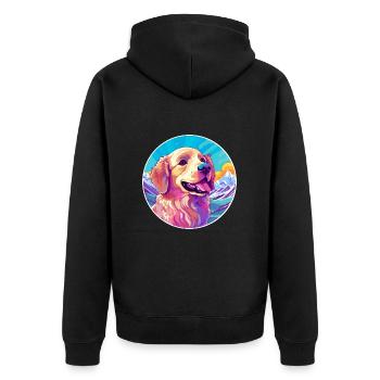 Karakachan chien race dessin animé Kawaii aquarelle - Veste à capuche bio Premium Unisexe - noir - Dos - Nico (187cm)