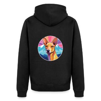 Podenco Canario race de chien dessin animé kawaii watercolo - Veste à capuche bio Premium Unisexe - noir - Dos - Nico (187cm)