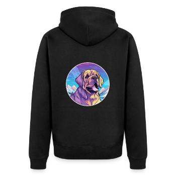 Transmontano mastiff Dog Breed Cartoon Kawaii Wate - Unisex Premium Organic Zip Hoodie - black - Back - Nico (187cm)