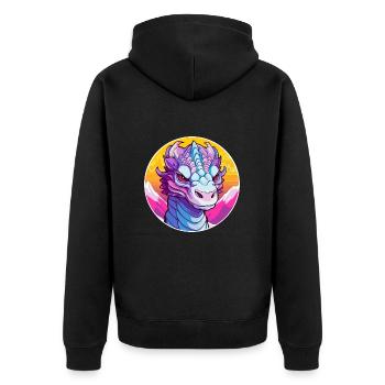 Dragon Aquarelle Dessin Animé Kawaii Animal De Compagnie Colorf - Veste à capuche bio Premium Unisexe - noir - Dos - Nico (187cm)