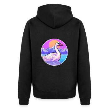 Oie Aquarelle Dessin Animé Kawaii Animal De Compagnie Colorfu - Veste à capuche bio Premium Unisexe - noir - Dos - Nico (187cm)