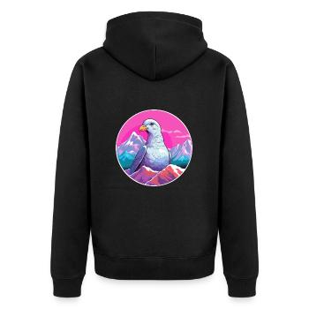 Pigeon Aquarelle Dessin Animé Kawaii Animal De Compagnie Colorf - Veste à capuche bio Premium Unisexe - noir - Dos - Nico (187cm)