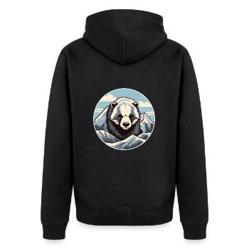 Blaireau Aquarelle Dessin Animé Kawaii Animal De Compagnie Colorf - Veste à capuche bio Premium Unisexe - noir - Dos - Nico (187cm)