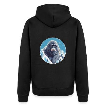 Big Foot Aquarell Karikatur Kawaii Haustier Tier Colo - Unisex Premium Bio Zip Hoodie - Schwarz - Hinten - Nico (187cm)