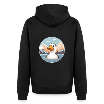 Canard Aquarelle Dessin Animé Kawaii Animal De Compagnie Coloré - Veste à capuche bio Premium Unisexe - noir - Dos - Nico (187cm)